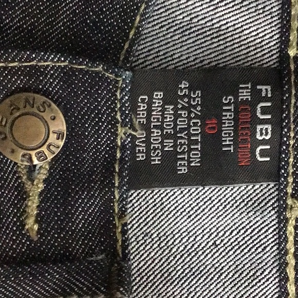 FUBU Kids Slim Straight Dark Wash Embroidered Jeans Size 10 NWT - Picture 9 of 10